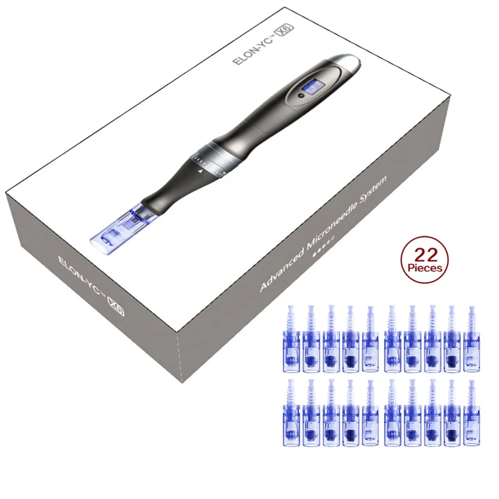 

Оригинальная Беспроводная профессиональная микроигольная ручка Dermapen X6 с 22 картриджами для тату-игл