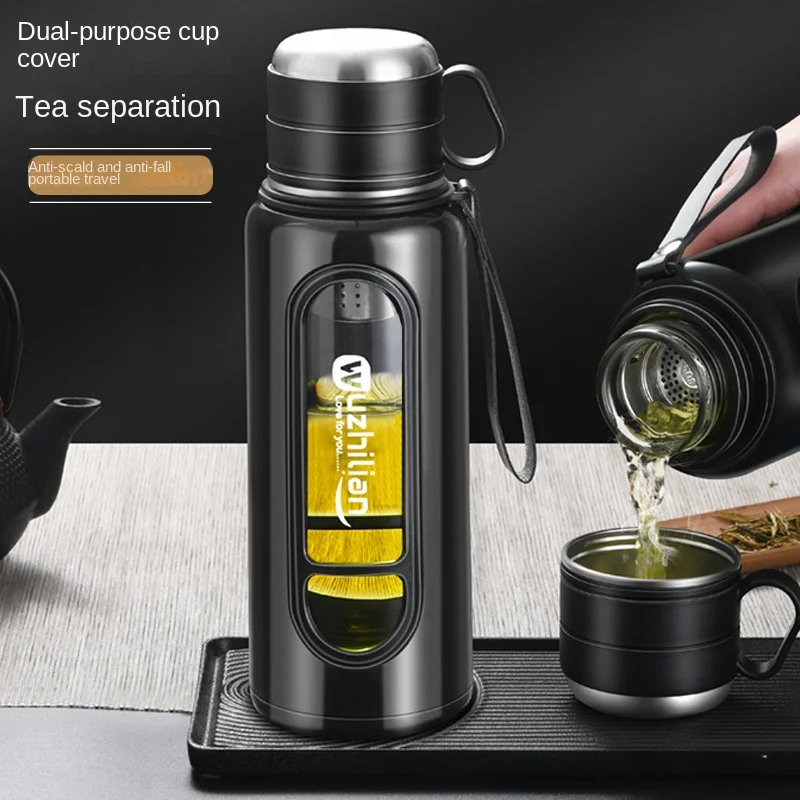 Стеклянная чашка большой емкости двухслойная с защитой от падения термостойкая