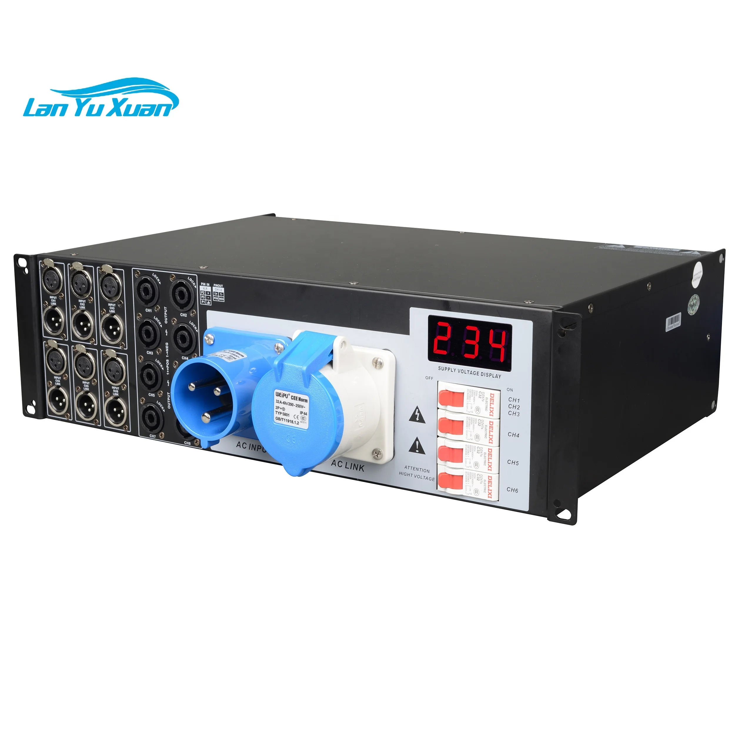 

LAS5+1 light and sound distribution 3U rack power distribution unit outdoor lighting distribution box