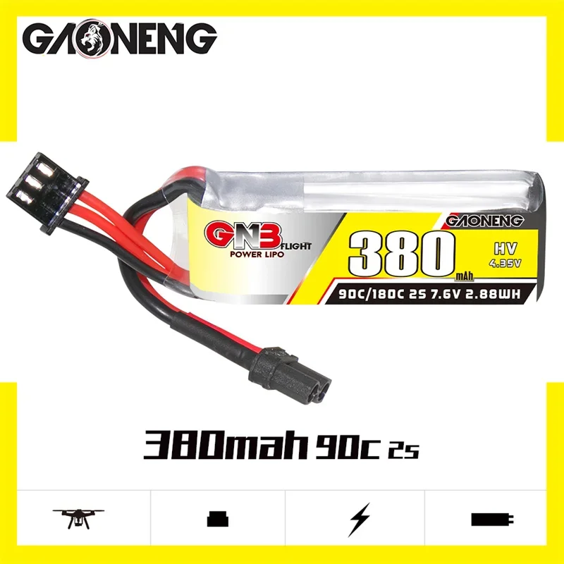 3-10 шт. Gaoneng GNB 2S HV Lipo аккумулятор 380 мАч 7 6 В 90C/180C с разъемом XT30 для BETAFPV Beta75X Beta65X Whoop