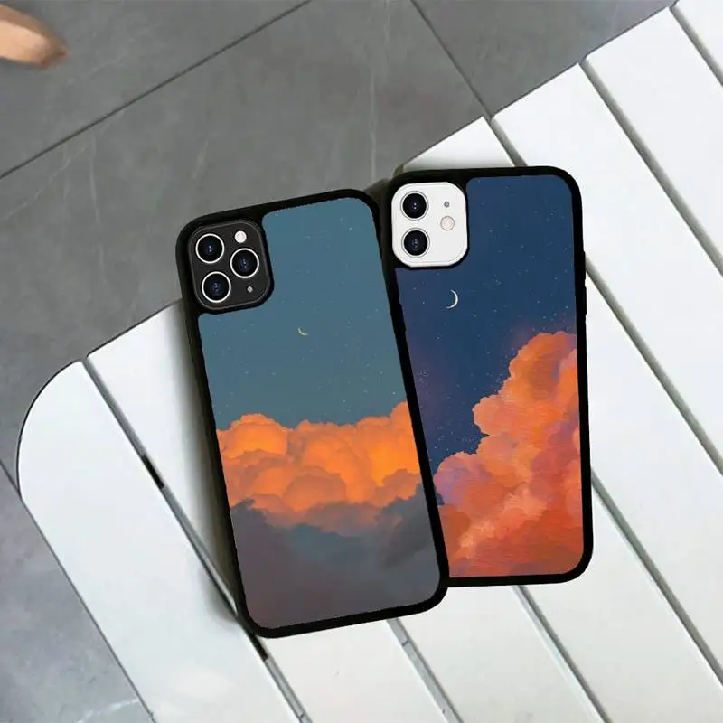 

Cloud Scenery Phone Case Silicone PC+TPU Case for iPhone 11 12 13 Pro Max 8 7 6 Plus X SE XR Hard Fundas