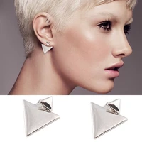 delysia king beauty triangle stud earring gold plated ear luxury elegant asymmetric size earrings for women jewelry