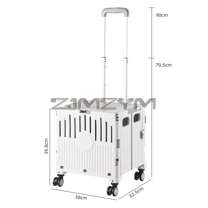 Складная тележка для покупок ZJMZYM мятно-зеленая