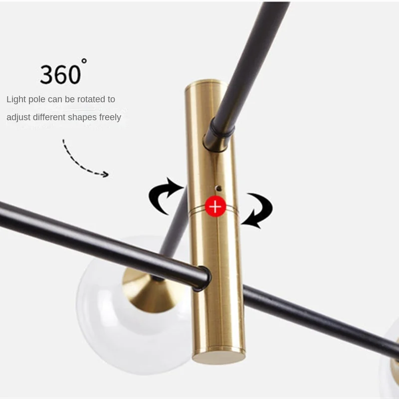 Дешево Скандинавская стеклянная люстра с шариками и пузырьками, железный подвесной светильник G9 Magic Bean для гостиной, ресторана, спальни, Потолочны...