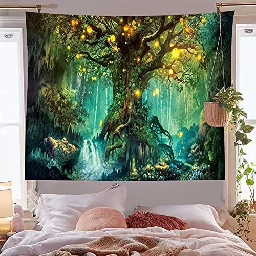 

Old Tree Forest Tapestry Home Decor Landscape Tapestry Living Room Bedroom Decoration Tree of Life Tapestry Magic Room Curtain
