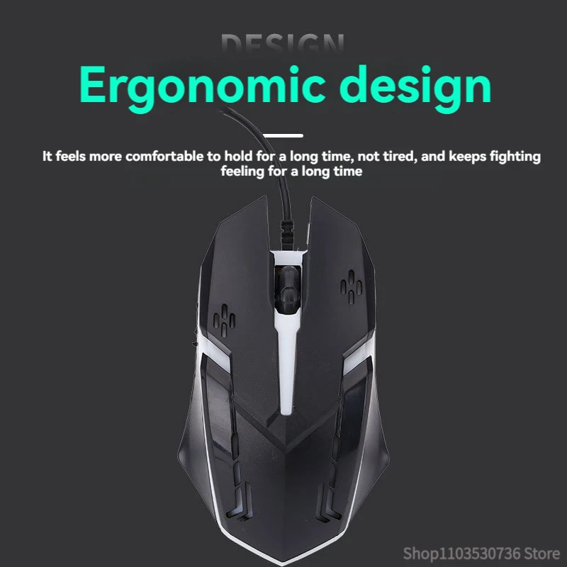 Мышь игровая Проводная эргономичная Бесшумная 1600DPI 6 кнопок