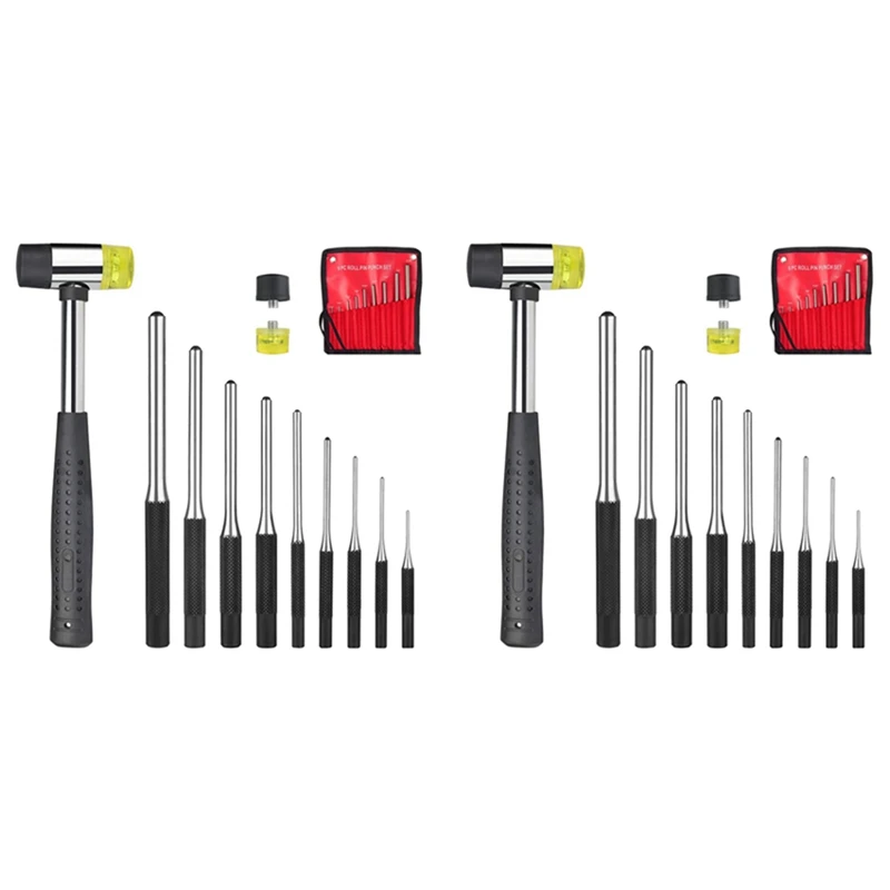 

Roll Pin Punch Set With Storage Pouch, 18 Piece Steel Removal Tool Kit