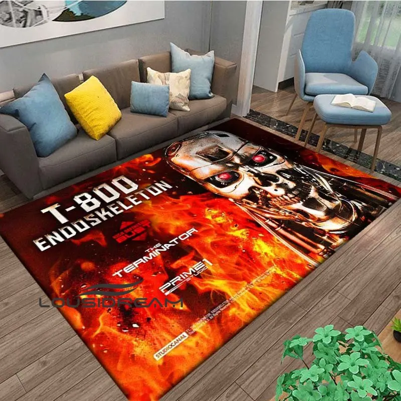 The Terminator Robot T800 Carpet Non Slip Carpet Door Cover Children's Room Wool Carpet Bedroom Living Room Kitchen Floor Mat