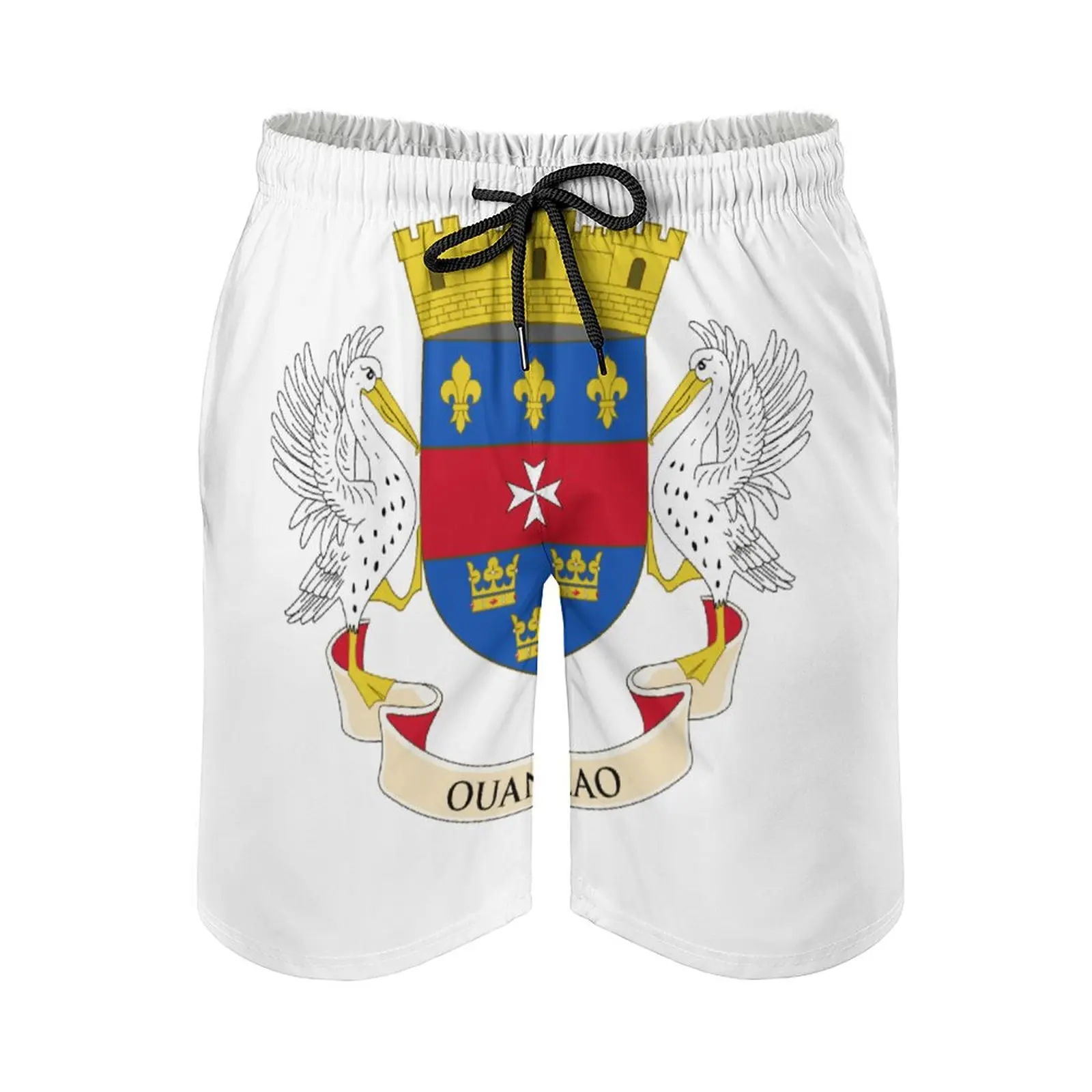 

Мужские пляжные шорты с аниме флагом Святого бархера (местные), свободные эластичные повседневные новые мужские шорты с регулируемым шнурком