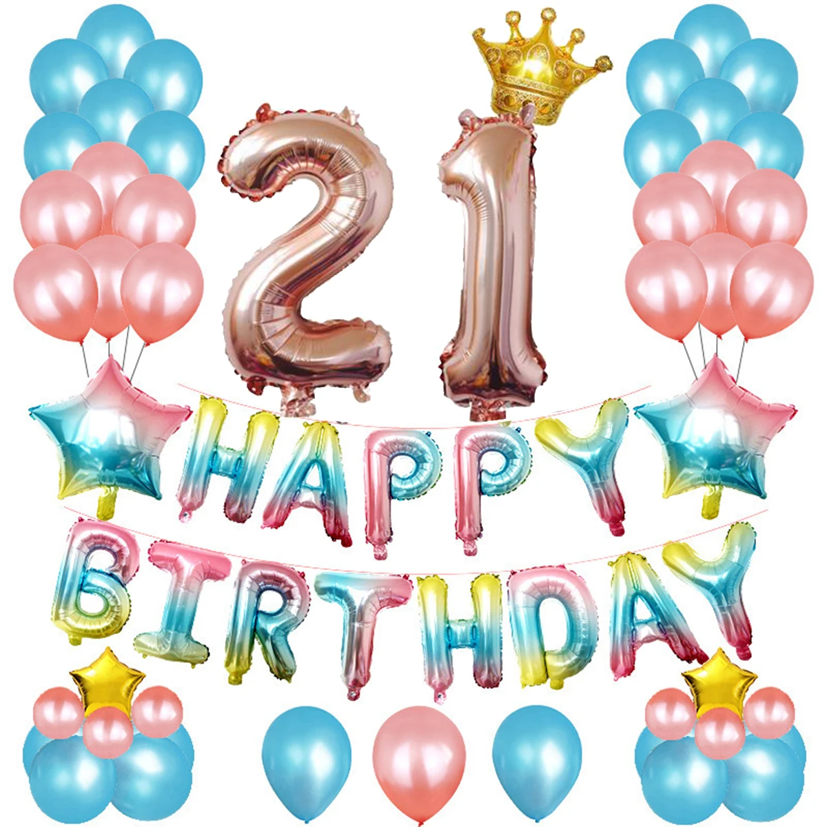 

Birthday Party Balloons Kit Aluminum Foil & Latex Balloons for Party Supplies Birthday Party Decor Birthday