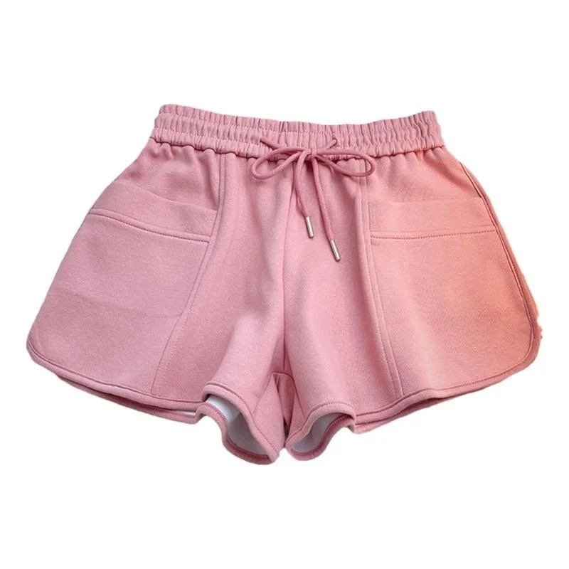 Solid Color Casual Sports Shorts Women Summer New All-matching High-waisted Skinny A-line Wide Leg Beach Biker Shorts Women