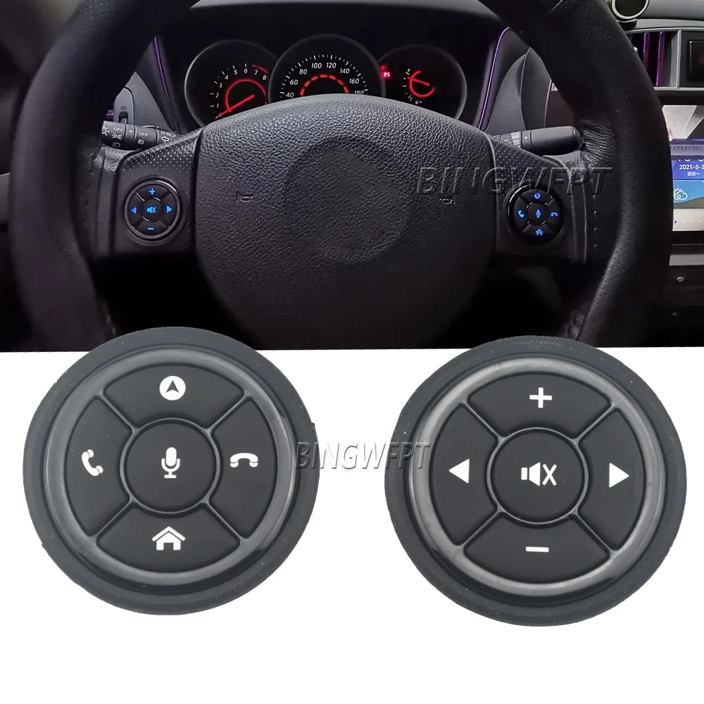 

Car Steering Wheel Wireless Bluetooth Remote Control Button Universal For Android Car Kit Styling Media Volume Button 10 Key