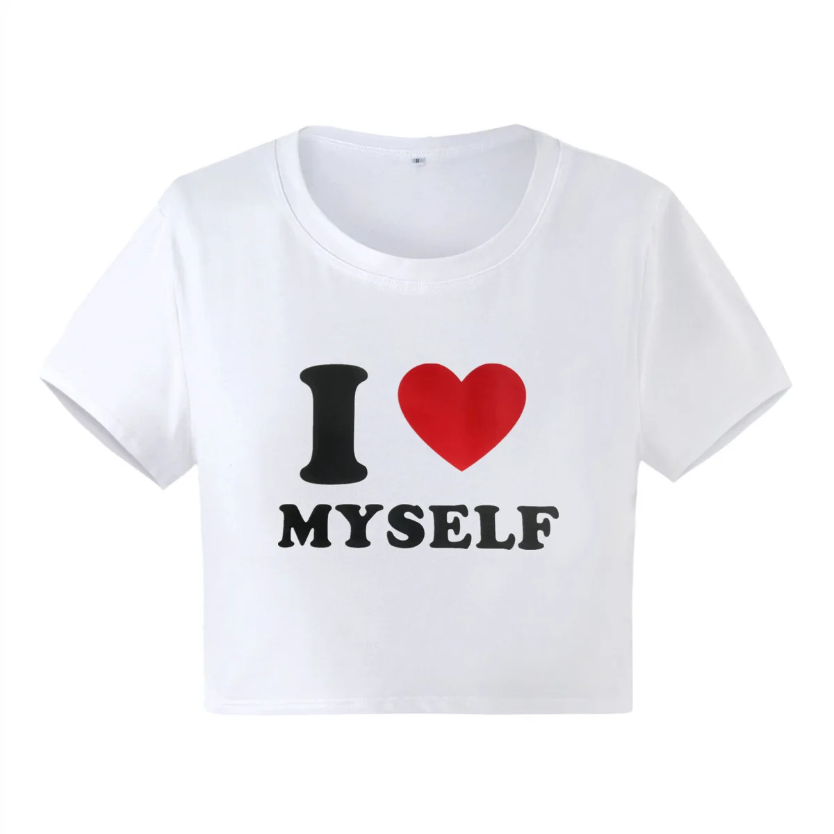 

I Love Myself Women Cropped Top Harajuku Streetwear Oufits Summer Fashion Y2k Clothes Goth Baby Tee Sexy Party Clothing T Shirt