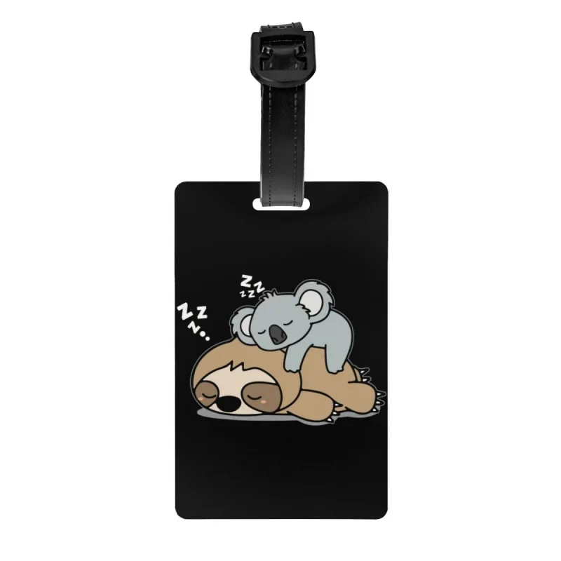 

Cute Funny Lazy Sloth With Lazy Koala Mama Bear Napping Mothers Day Gift Luggage Tag Travel Bag Suitcase Privacy Cover ID Label
