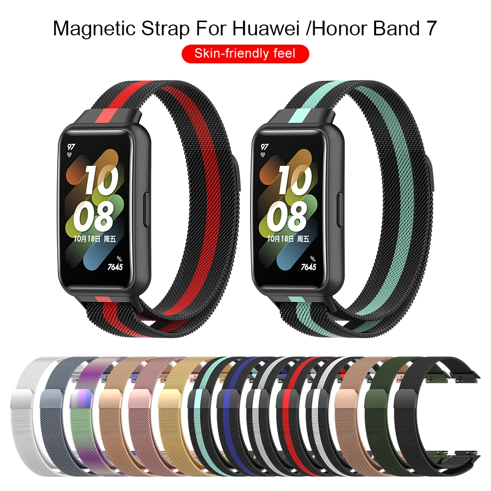 

Браслет с магнитной петлей «Милан» для Huawei Band 7, сменный металлический ремешок для смарт-браслета Hauwei Honor Band6 Band 6 Pro
