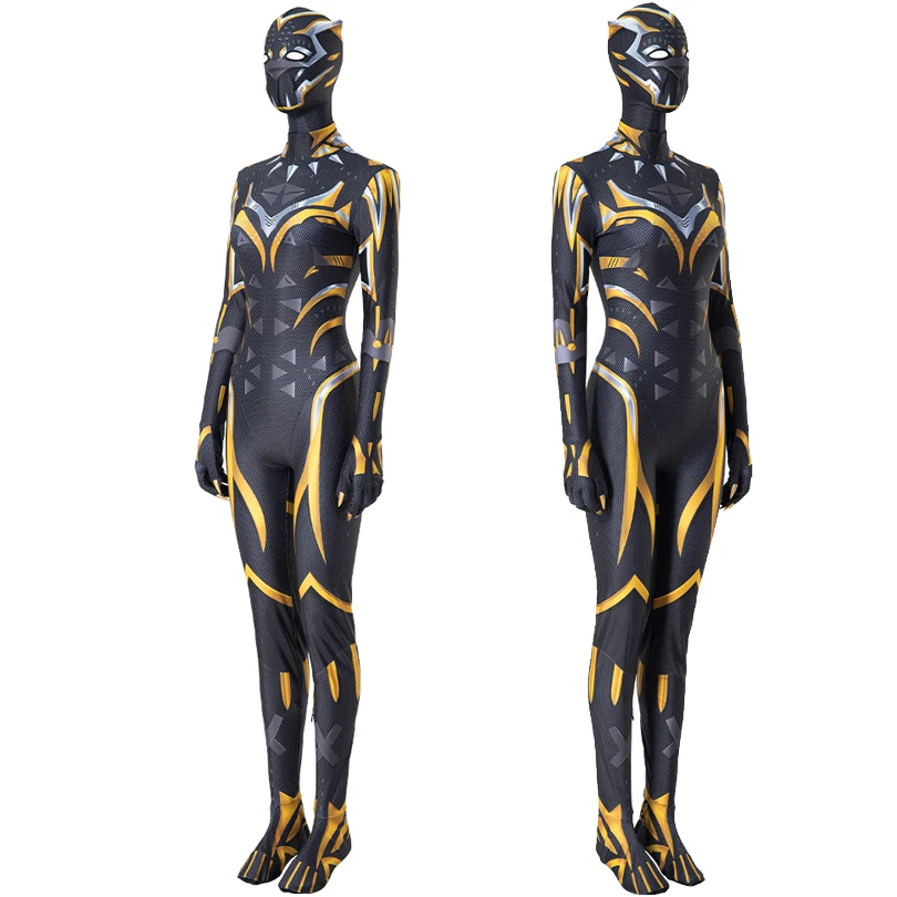 

New Arrival Adult Women Halloween Carnival Costume Wakanda Forever Outfit Shuri Cosplay Jumpsuit Stretchy Bodysuit