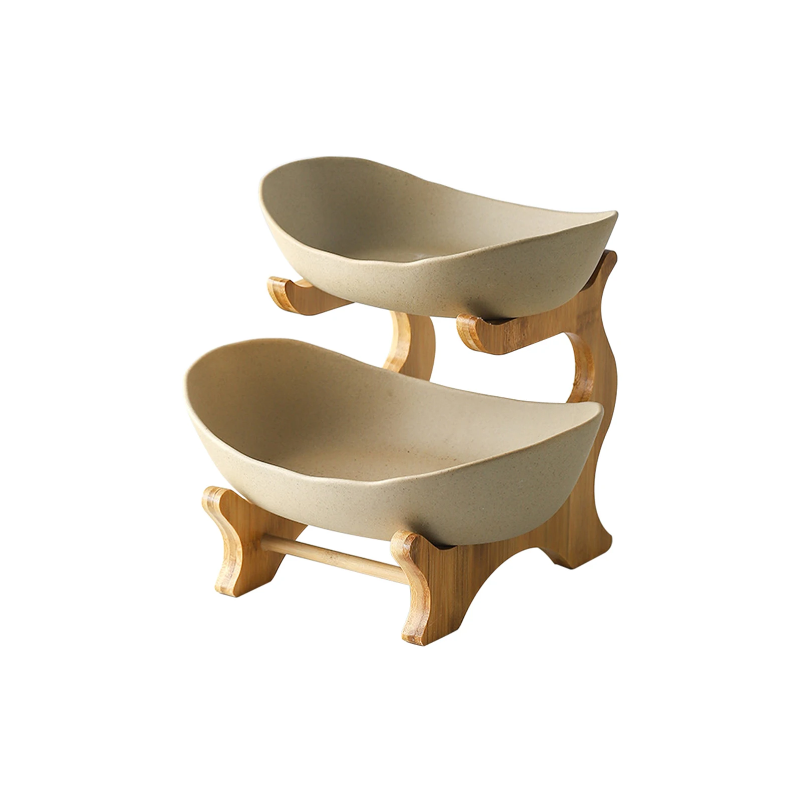 

Fruit Basket 2 Layer Snack Candy Detachable Bowl Rack Storage Large Capacity Bread For Kitchen Home Counter Top Vegetable