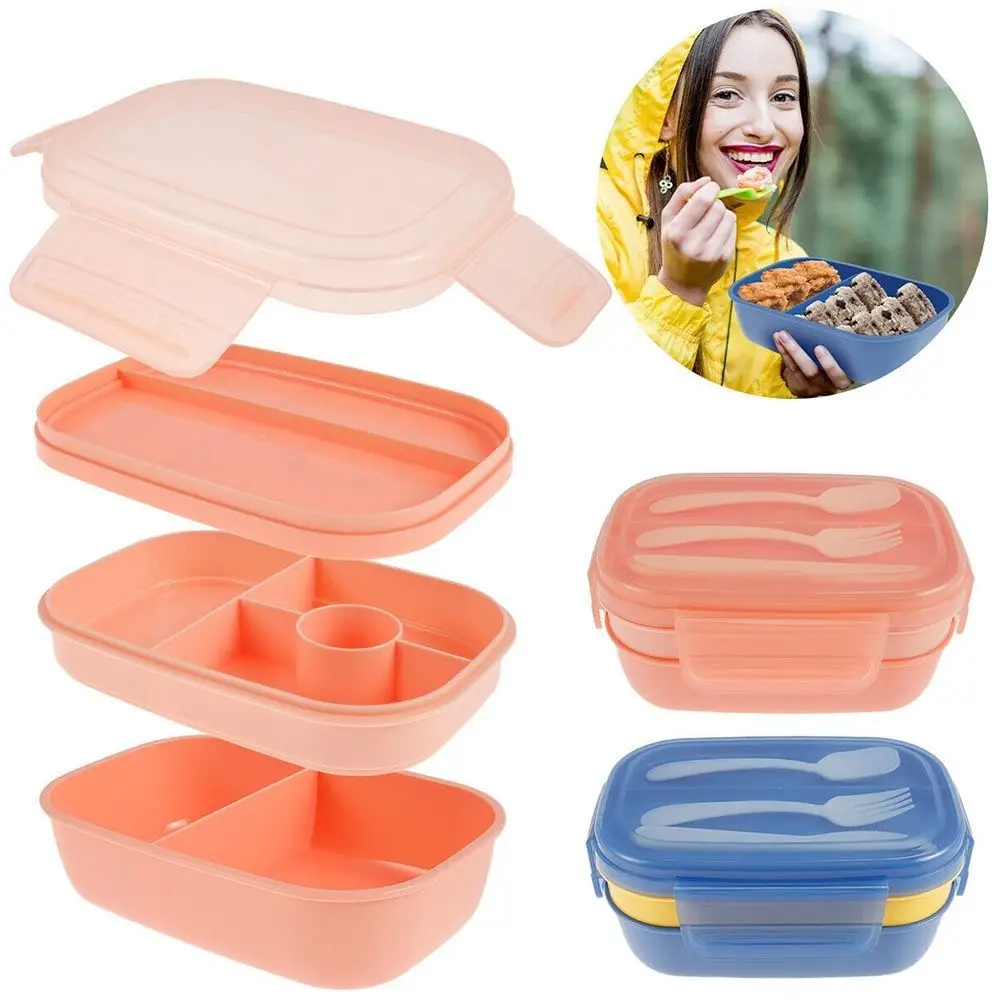 

Portable Leak-proof Bento Case 3-Tier Stackable Tableware Food Container Adult Lunch Box Bento Box Sealed Meal Box