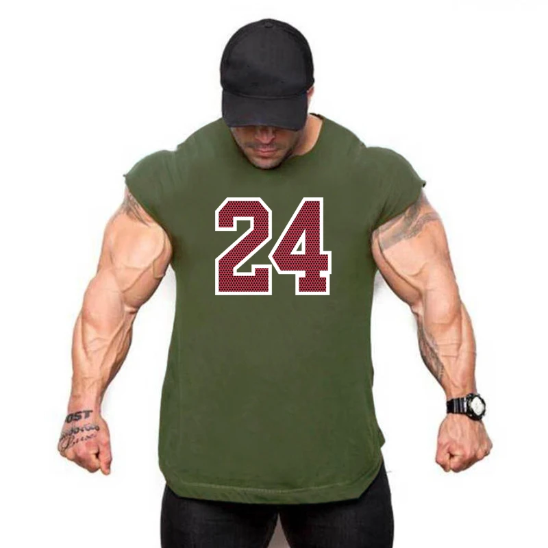 

2023 Summer Newest Brand Mens Curved Hem Cotton Sleeveless Shirt Gym Stringers Vest Bodybuilding Clothing Fitness Man Tanks Tops