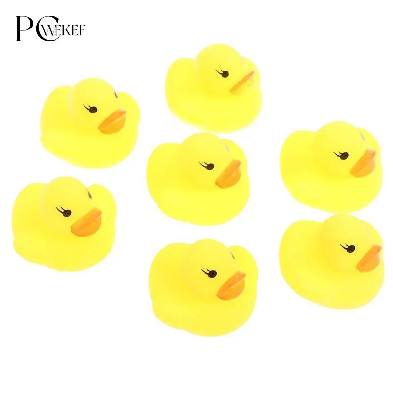 10PCS Bath Toy Bathroom Baby Toy Rubber Duck Animal Call Beach Swim Toy For Children Float Animal Yellow Duck Ducks Cute Water