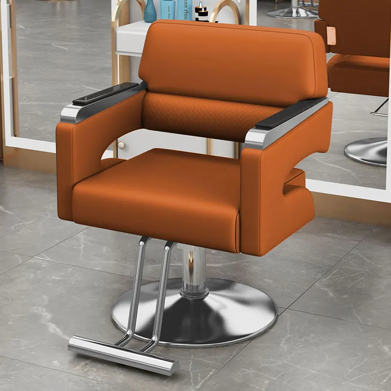 

Barbershop Hair Salon Barber Chair Cosmetic Makeup Swivel Luxury Reception Chair Adjustable Silla De Barbero Salon Furniture