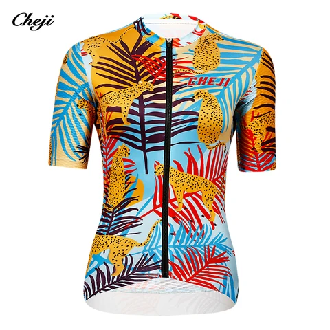 Одежда для велоспорта Cheji, Женский Топ с коротким рукавом, велосипедные майки, спортивное снаряжение, женская одежда, Новинка лета 2024