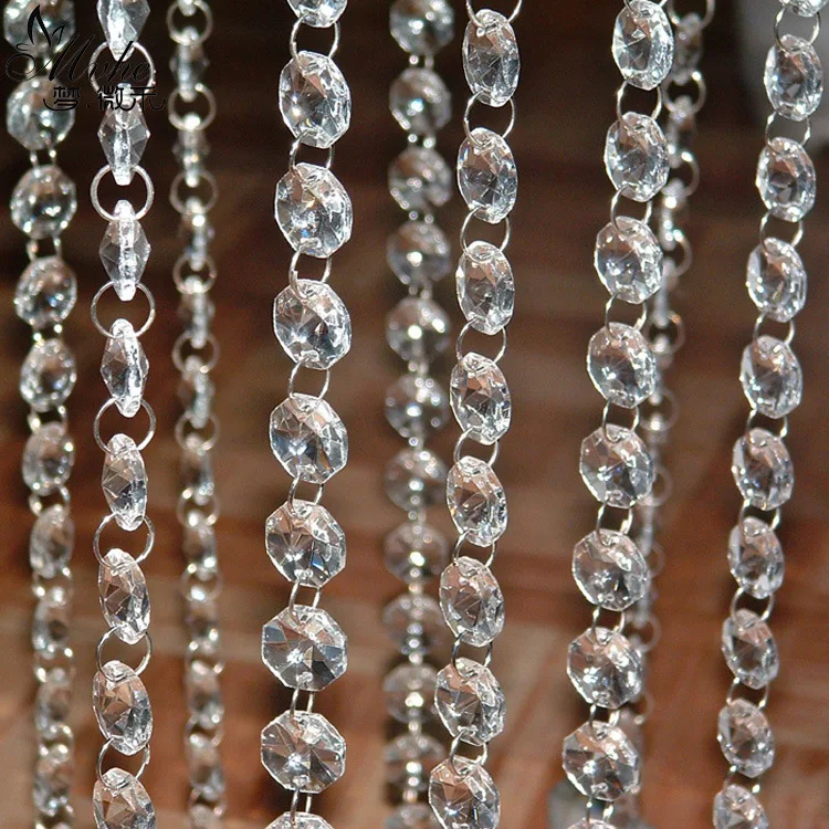 

5m Transparent Acrylic Crystal Window Christmas Party Decoration Garland Curtain Pendant Romantic Wedding Decoration
