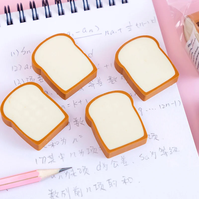 

1 Pcs Stationery Toast Sheet Student Eraser Cute Cartoon Large Eraser