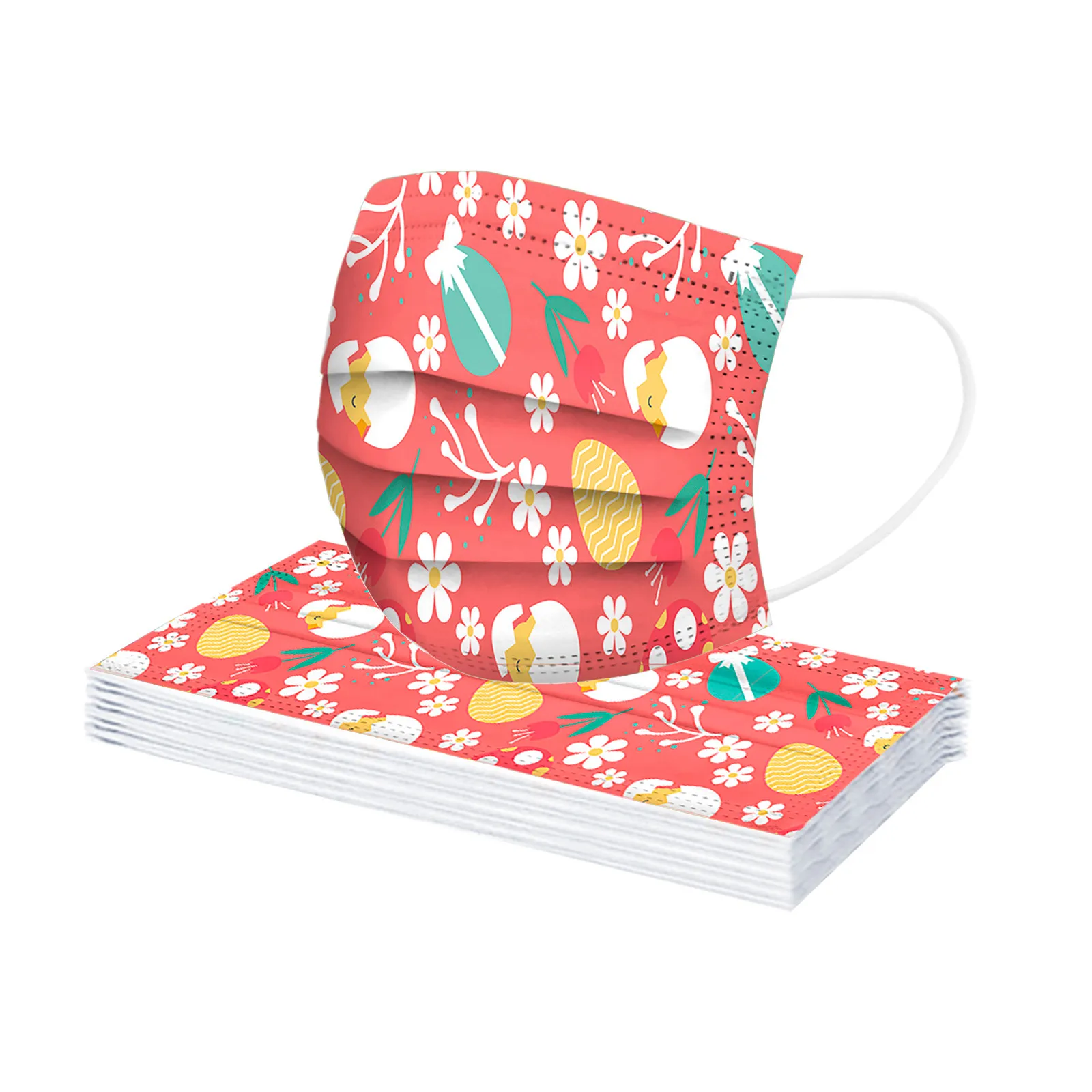 50 шт. детская Пасхальная одноразовая маска для лица с принтом кролика |