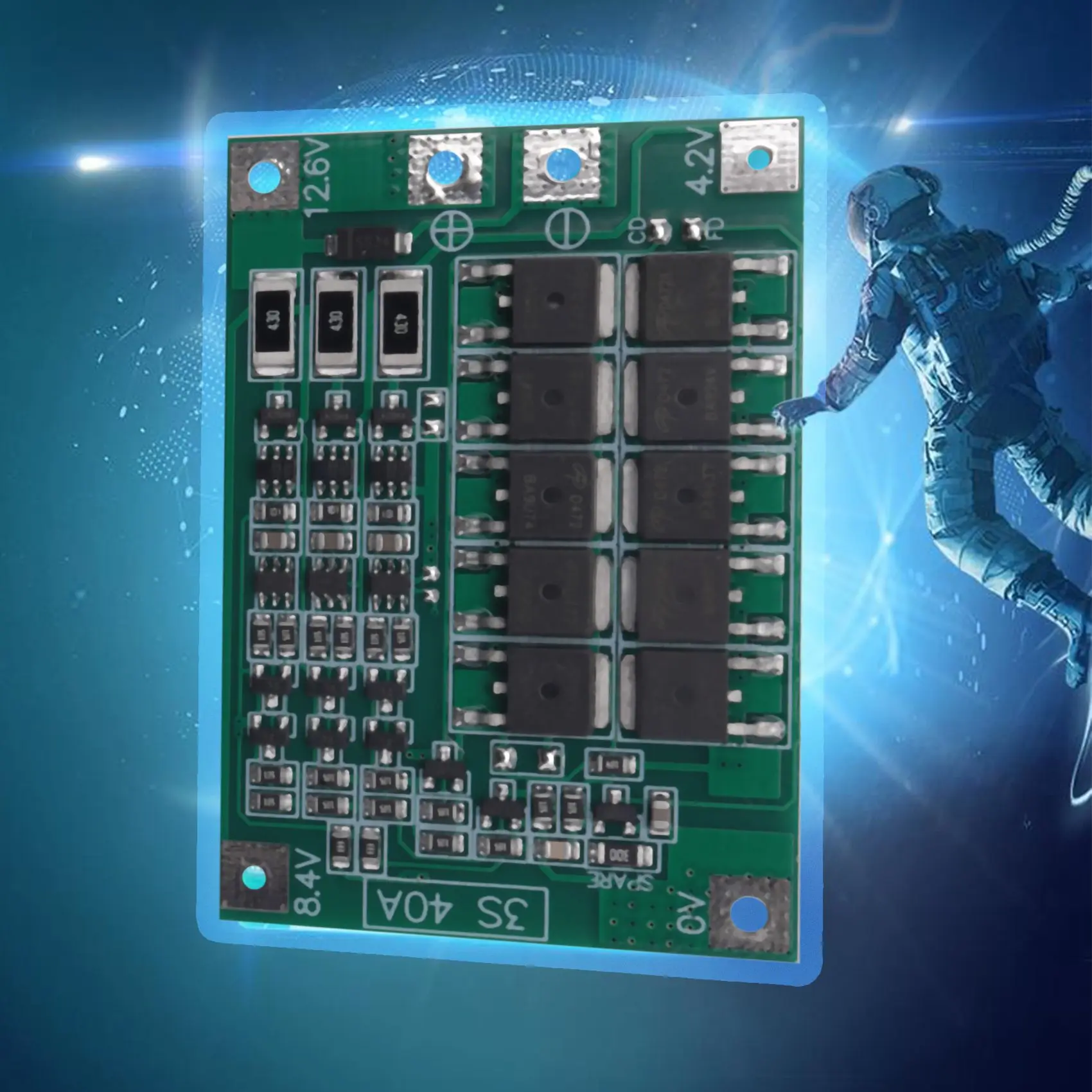 Фото 3S 40A для отвертки 12 В Li-Ion 18650 Bms Pcm Защитная плата аккумулятора Bms Pcm с модулем балансировочной литий-аккумуляторной батареи №3