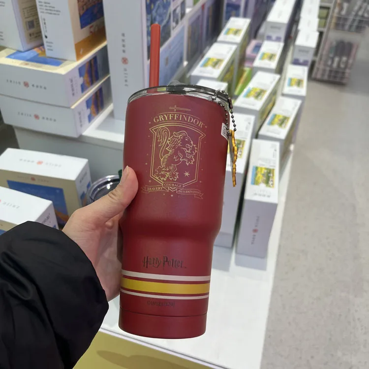 Кулон для колледжа Miniso Harry Potter, соломенная стальная чашка, 580 мл, чашка для холодной воды