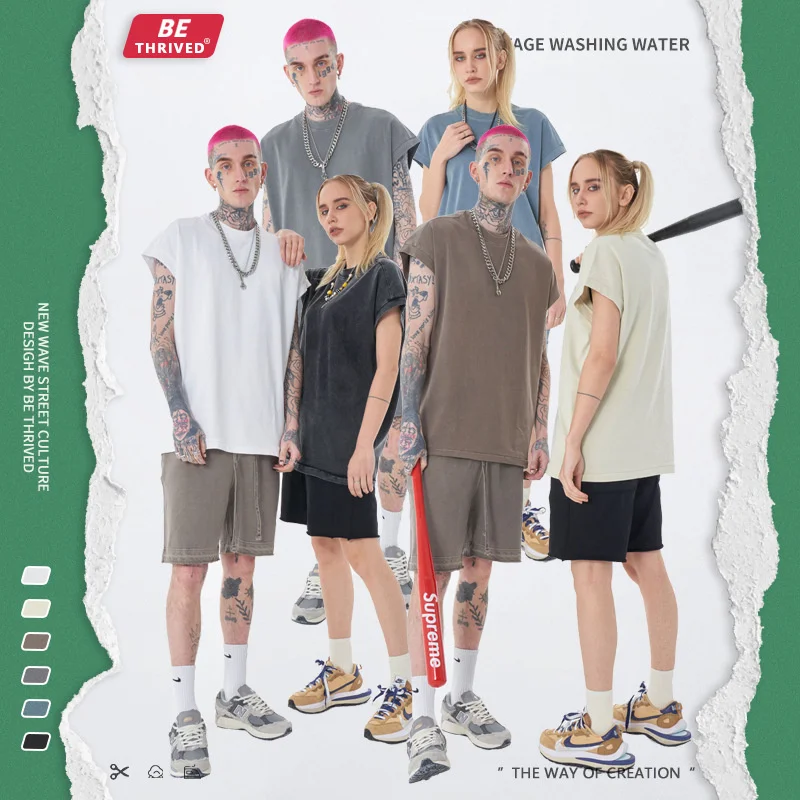 

Мужская одежда | Весна/Лето 2023, стильный старый жилет без рукавов с зеленым воротником, футболка в стиле Хай-стрит