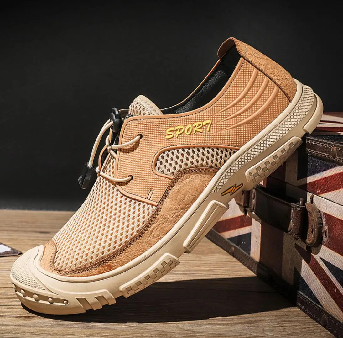 

High Quality Design Men Sneakers Men Casual Loafers Summer Breathable Mesh Outdoor Hiking Shoes Mens Trainer Zapatillas Hombre