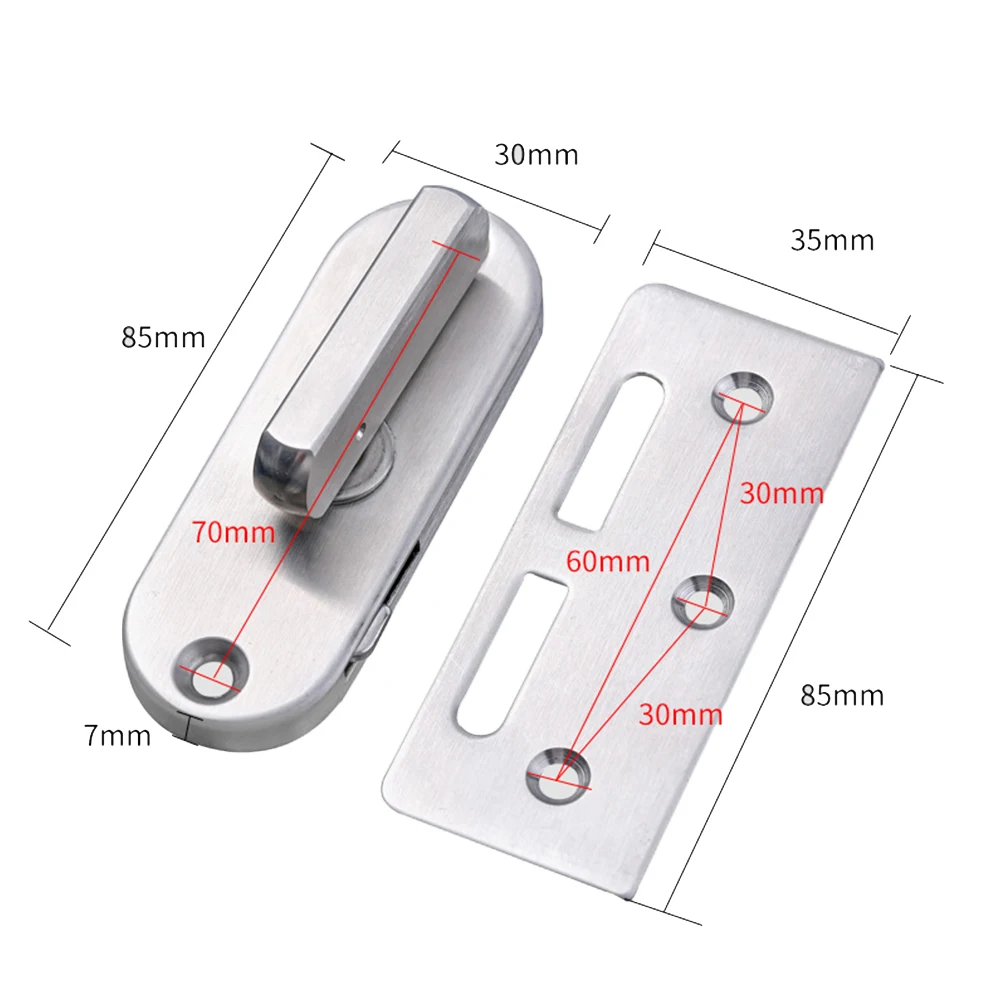 

High Quality Door Lock Latch Silver Stainless Steel Durable Exquisite Reinforced Kitchens Most Door Flap Locks