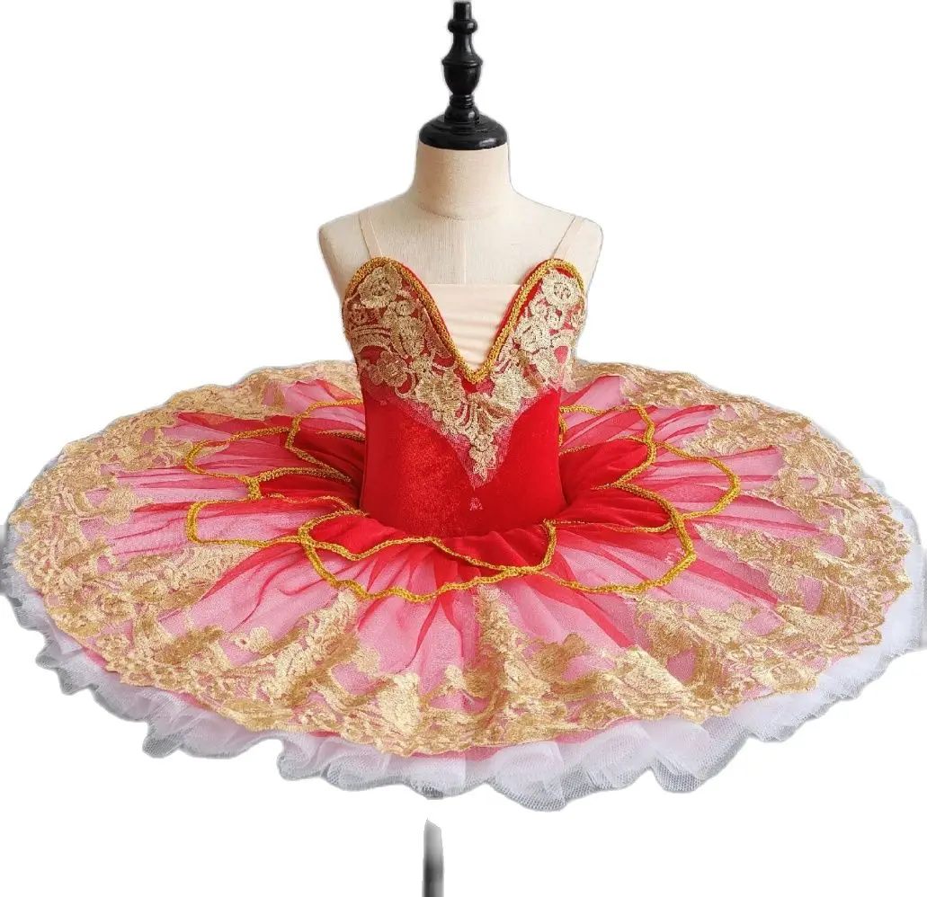 

Red Fairy Doll Professional Ballet Tutu For Girl Pancake Tulles Platter Performance Tutus For Kids Ballet Tutu Dress For Girls