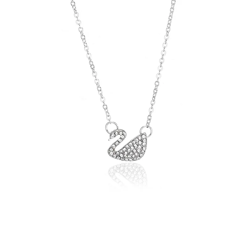 

Temperament Swan Necklace Women Fashion Zinc Alloy Pendant Diamond Swan Clavicle Chain Accessories Luxury Womens Jewelry Sackars