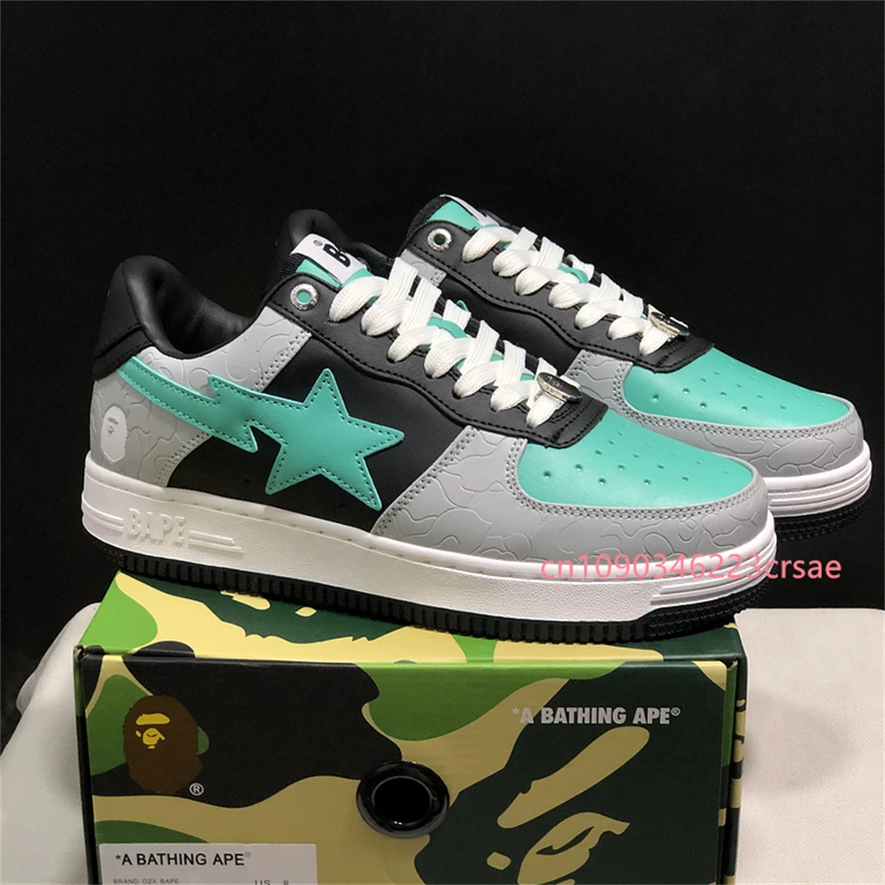 Eur36-Eur46 Bape Sta Мужчины Женщины Дышащая обувь для скейтбординга Уличные кроссовки