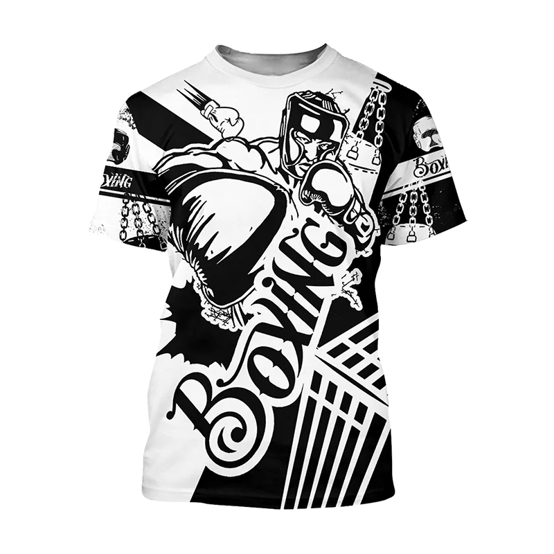 

Summer 3D Print Boxer Pattern Men T-shirt Harajuku New Fashion Sports Clothing Personality Street Top Women Oversized Tee