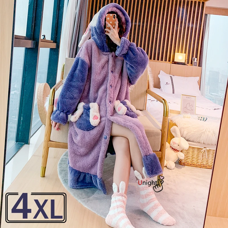 Женская Длинная зимняя Пижама-кимоно с капюшоном и карманами | одежда