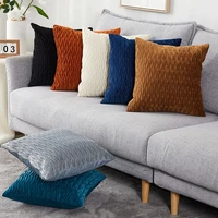 new velvet pillow case pleated cushion luxury noble wave pattern pillowcase home hotel decoration bed sofa backrest throw cover