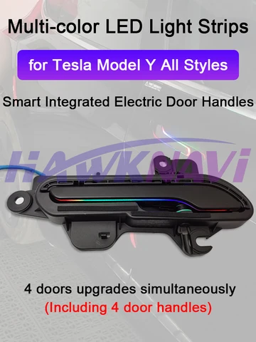 Умные наружные дверные ручки для электрического автомобиля Tesla Model 3 Y 2018-2023, автоматически открывающаяся ручка с искусственными деталями