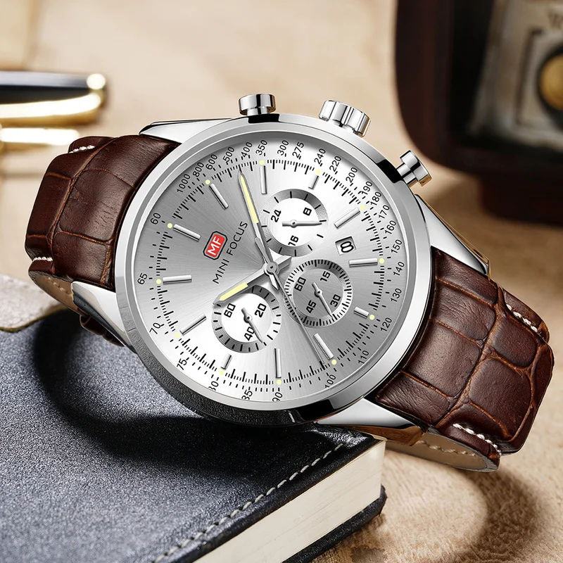 

Men's Casual Fashion Calendar Waterproof Multifunctional Leather Strap Watch