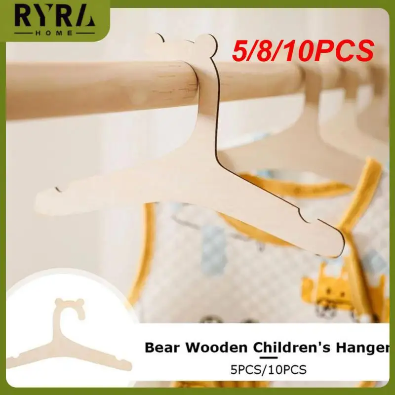 

5/8/10PCS Clothes Hangers Closet Storages Holder Wooden Coat Hanger Decorative Hook Wardrobe Organizer Storages Closet Organizer