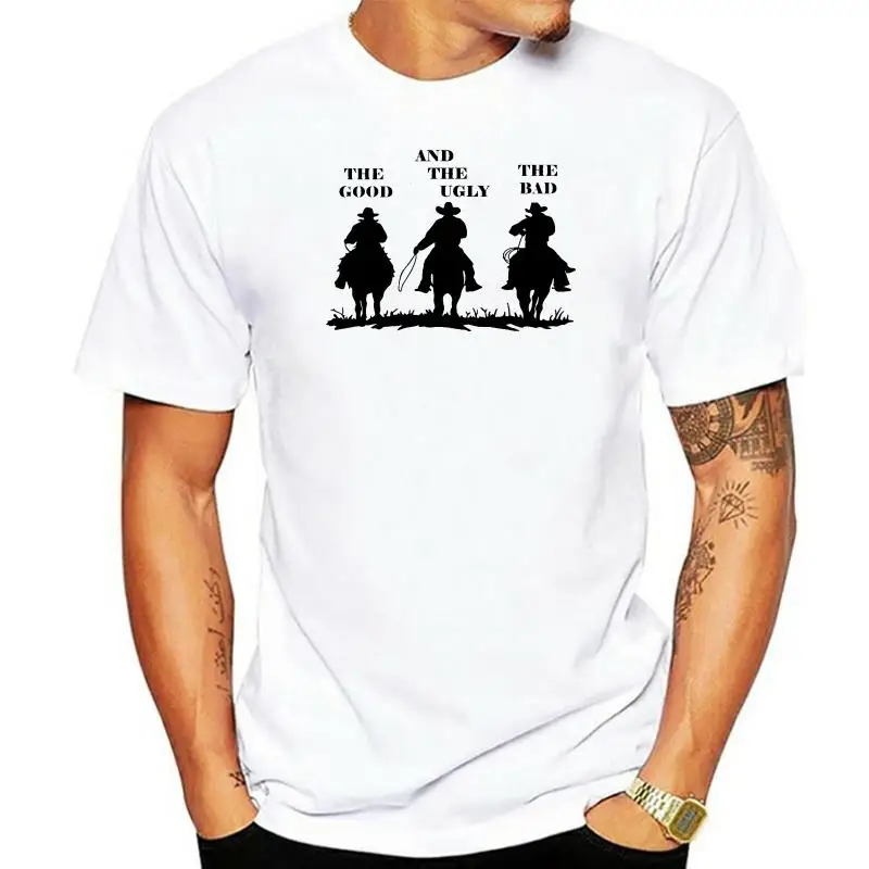 

Хорошая, плохая и уродливая мужская серая футболка ковбоя в западном стиле