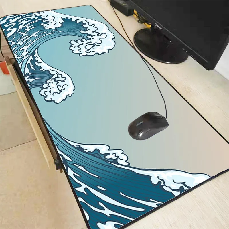 

Great Wave Off Art Large Size Mouse Pad Anime Cute Natural Rubber PC Computer Gaming Mousepad Desk Mat Locking Edge for CSGO LOL