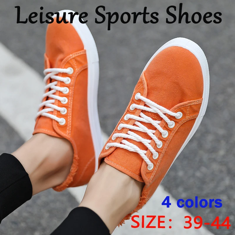 

New Simple Men's Fashion Breathable Canvas Shoes Comfortable Versatile Flat Shoes Outdoor Casual Breathable Sneakers