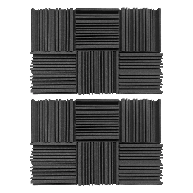 

12 Pcs Acoustic Studio Absorption Foam Panel Broadband Sound Absorber Periodic Groove Structure