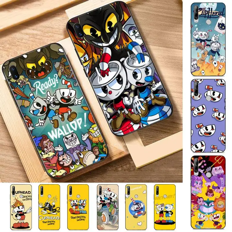 

Cute Cuphead Phone Case for Huawei Y 6 9 7 5 8s prime 2019 2018 enjoy 7 plus