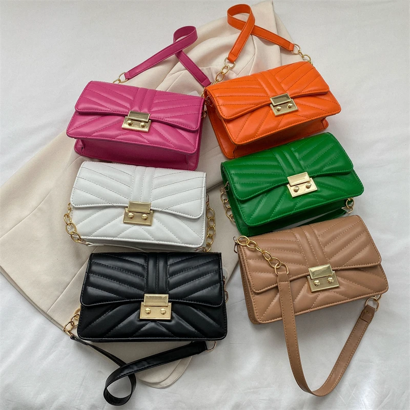 2023 Embroidery Thread Small PU Leather Crossbody Bags For Women 2023 Trend Hand Bag Women's Branded Trending Shoulder Handbags