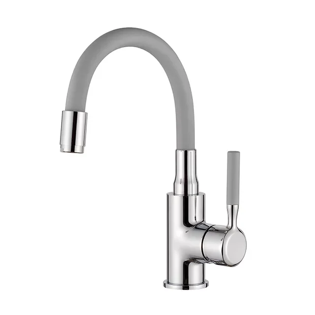 

LEDEME Basin Faucet Bathroom Deck Mounted Sink Tap Single Hole Water Tap Mixer Universal Rubber Tube Faucet L1399